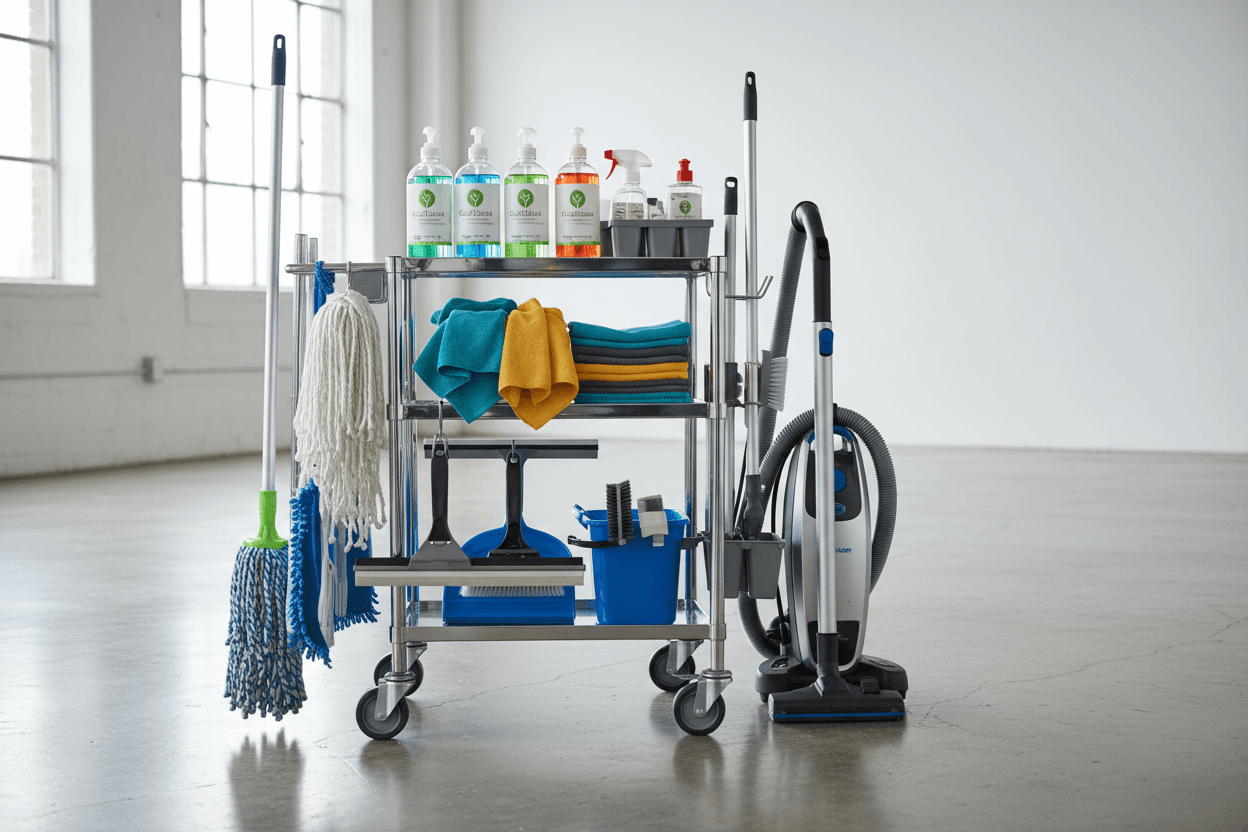 Attrezzatura di pulizia professionale pronta all’uso